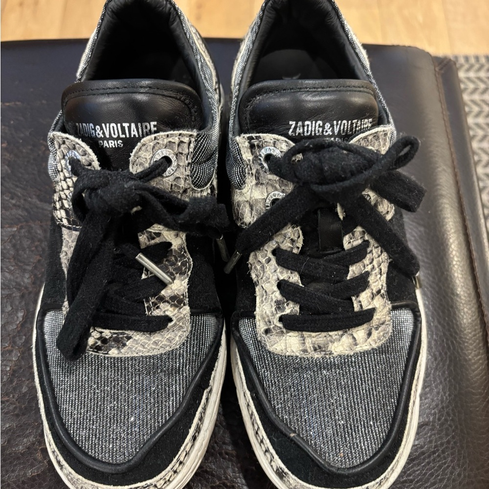Zadig & Voltaire Blaze sneaker snake and silver 38/7.5 - Picture 2 of 10
